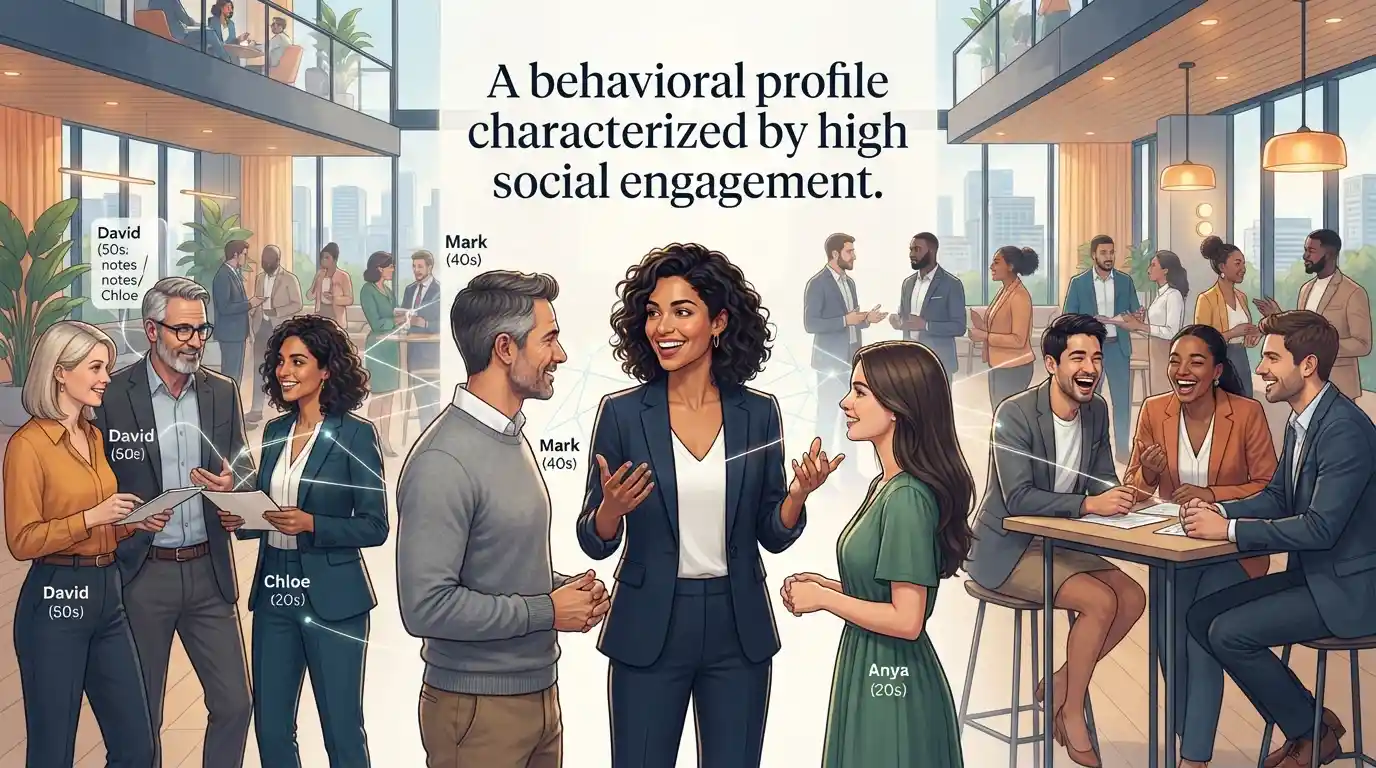 A behavioral profile characterized by high social engagement.