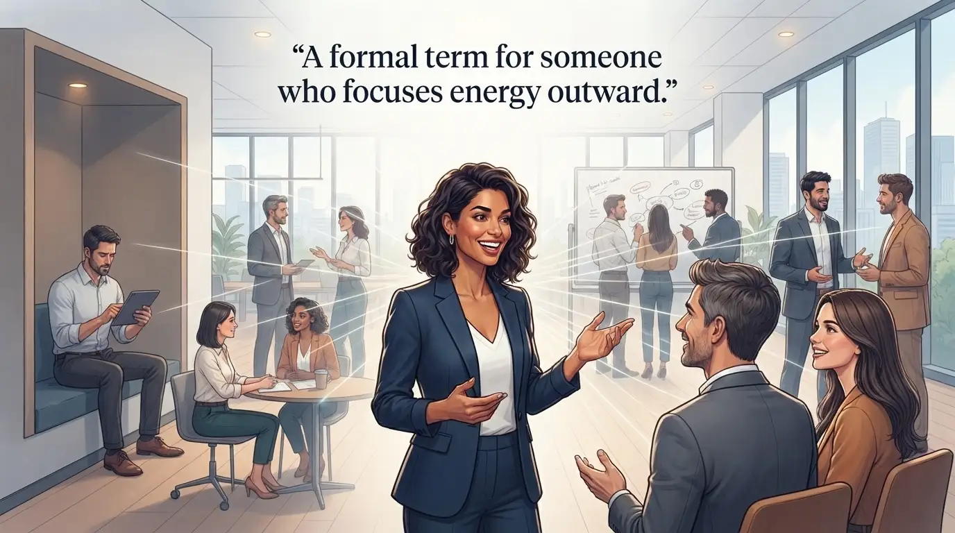 A formal term for someone who focuses energy outward.