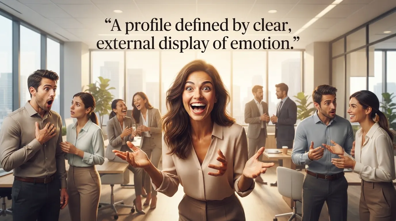 A profile defined by clear, external display of emotion.