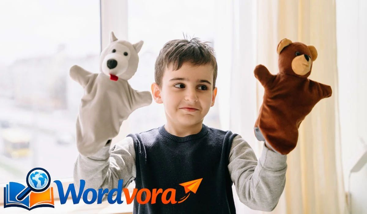 A simple puppet made from an old sock worn over the hand.