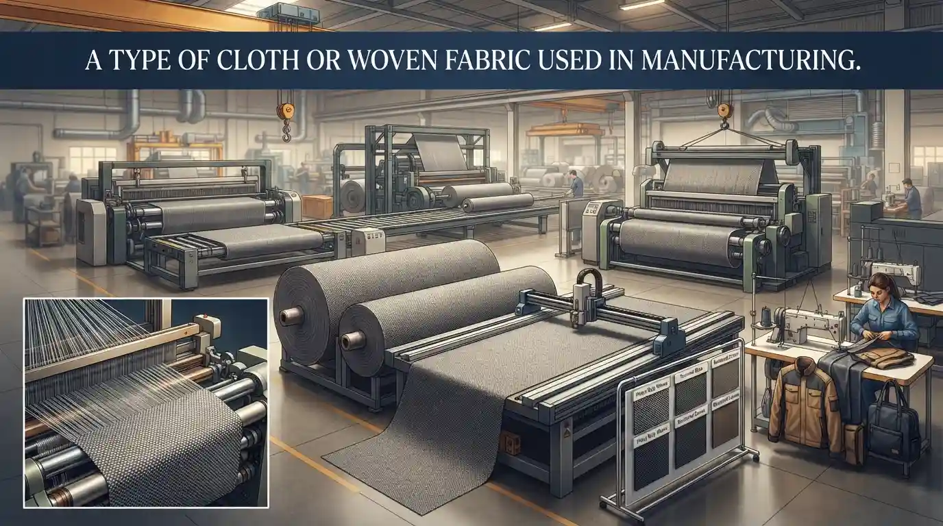 A type of cloth or woven fabric used in manufacturing.