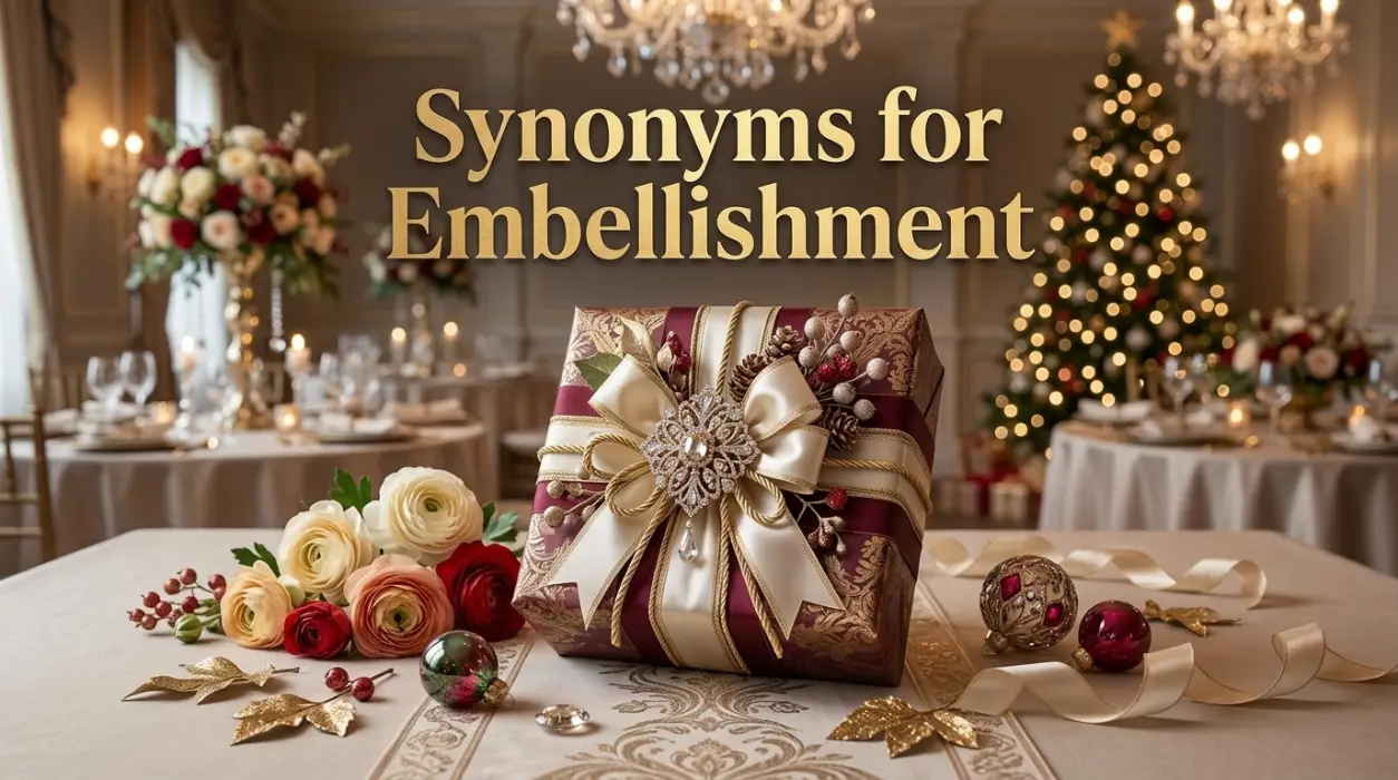 An item or detail used to make something look more attractive or festive.