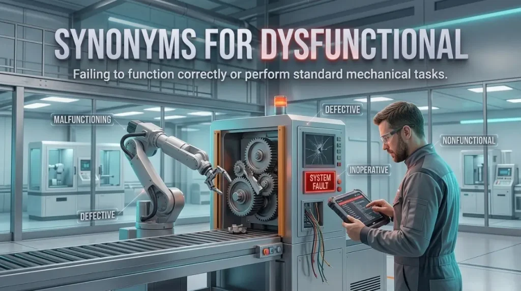 Failing to function correctly or perform standard mechanical tasks.