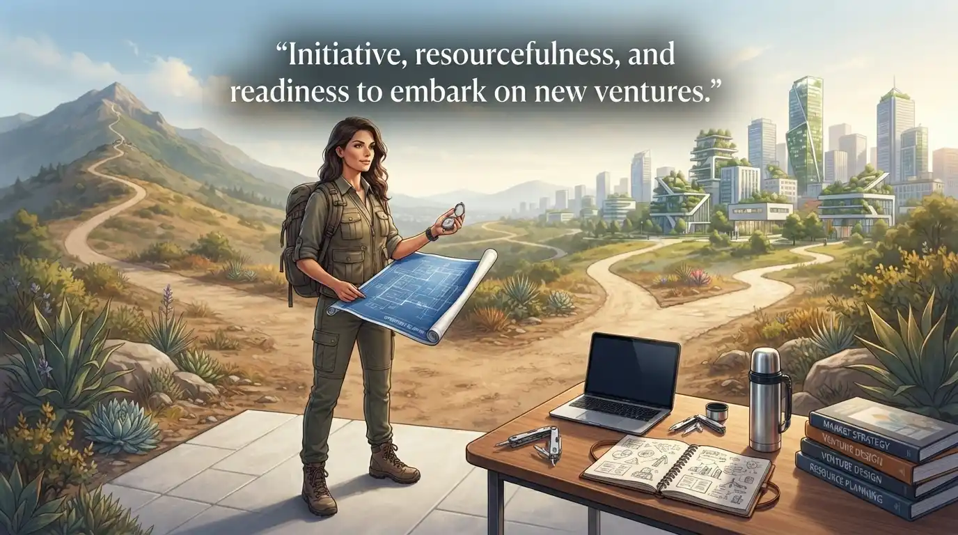 Initiative, resourcefulness, and readiness to embark on new ventures.