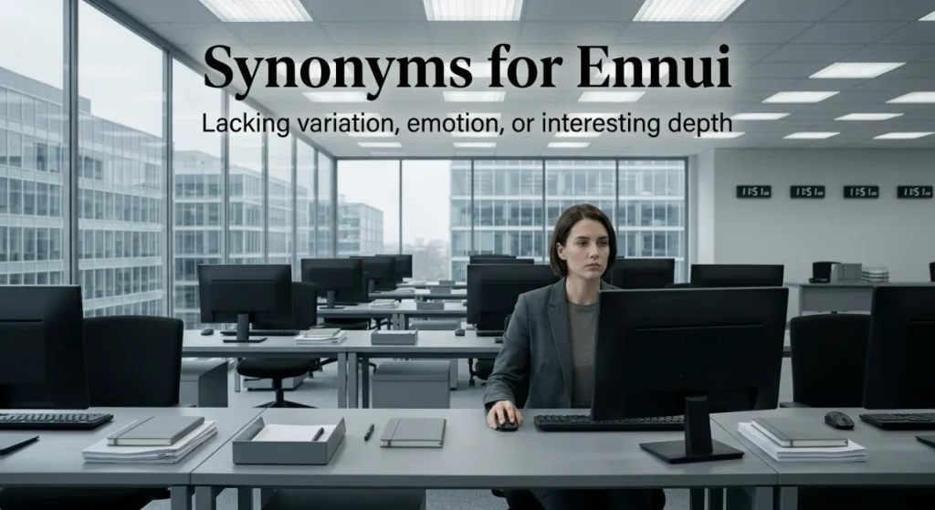 Lacking variation, emotion, or interesting depth.