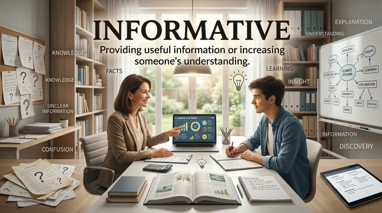 Providing useful information or increasing someone's understanding.