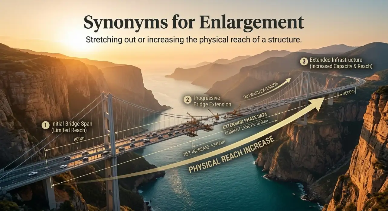 Stretching out or increasing the physical reach of a structure