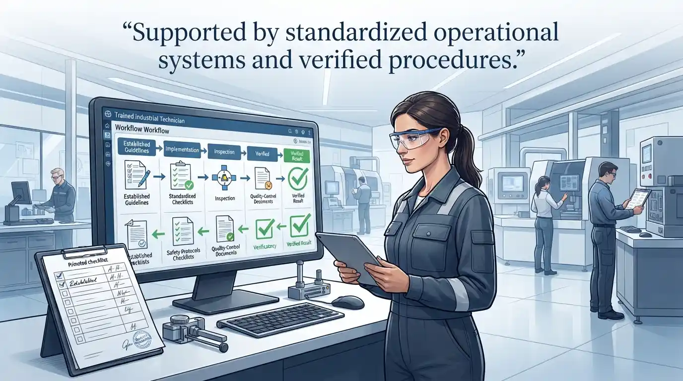 Supported by standardized operational systems and verified procedures.