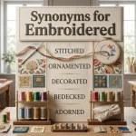 synonyms for embroidered