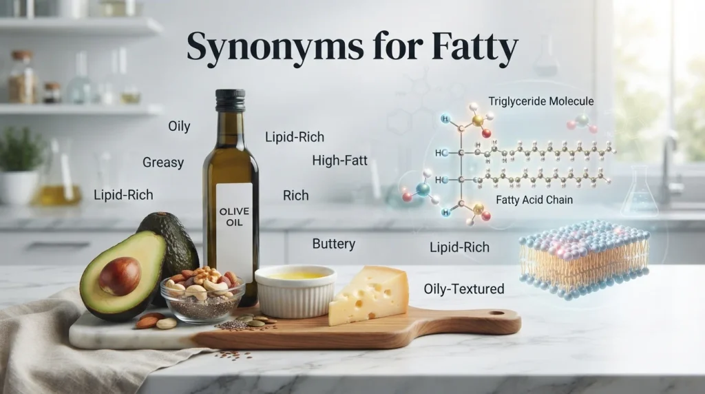 synonyms for fatty