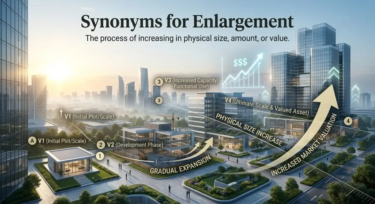 The process of increasing in physical size, amount, or value.