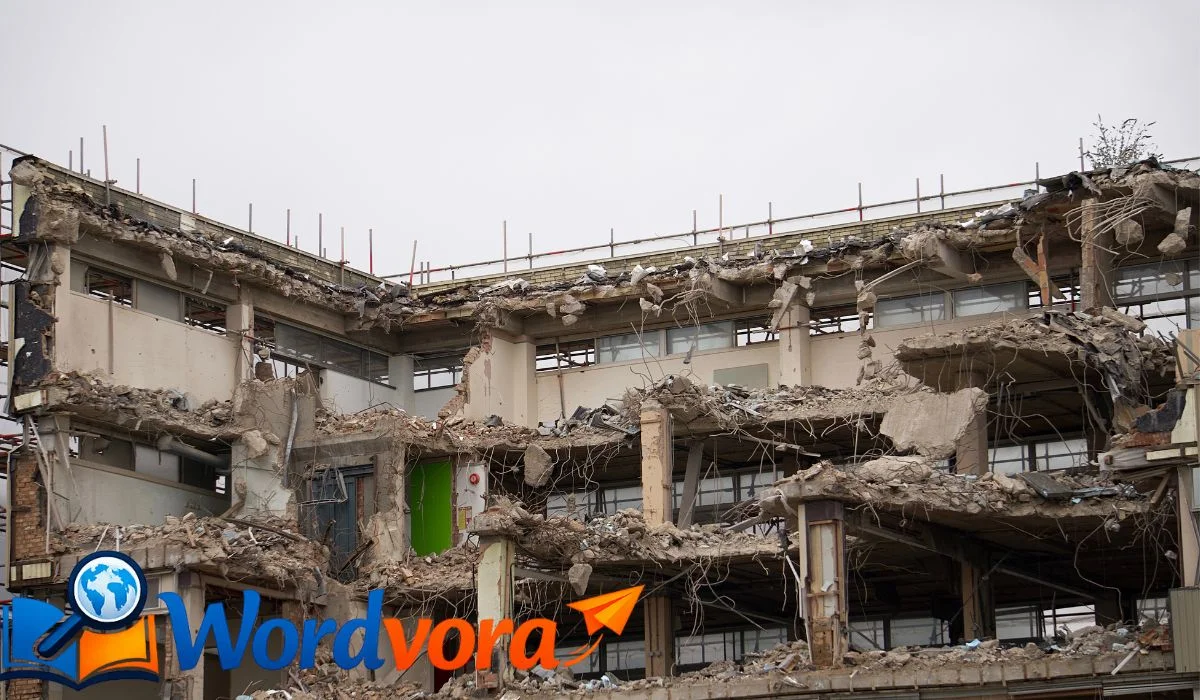The tearing down or destroying of buildings or other structures.