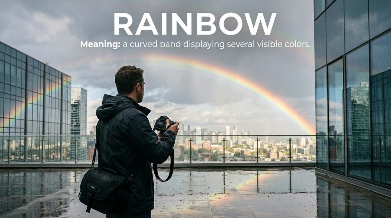 A curved band displaying several visible colors.