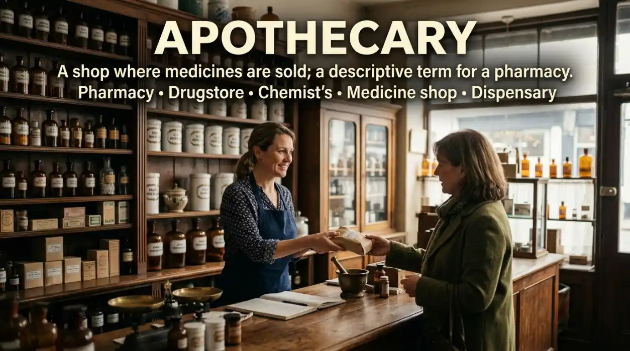 A descriptive phrase referring to a shop where medicines are sold