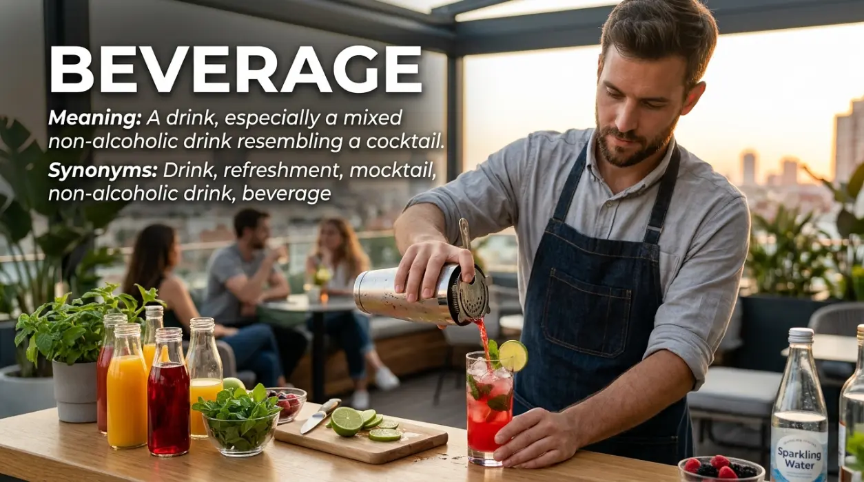 A mixed non-alcoholic drink designed to resemble a cocktail.