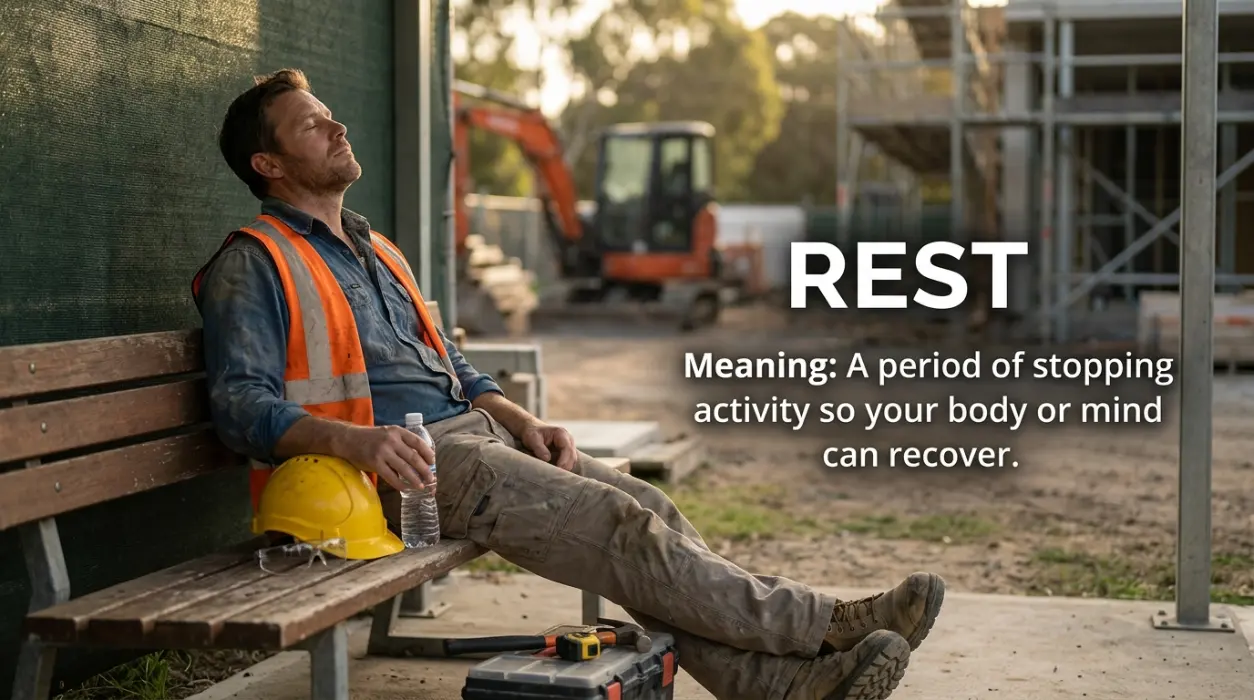  A period of stopping activity so your body or mind can recover.