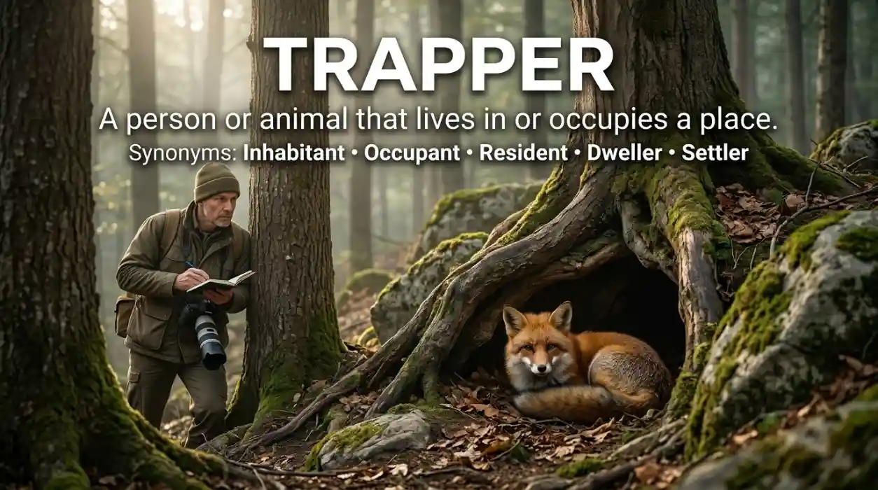 A person or animal that lives in or occupies a place.