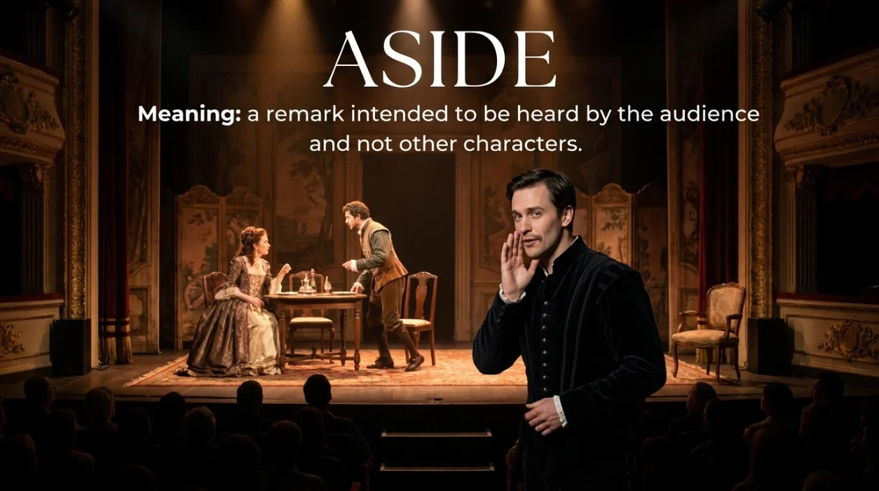 A remark intended to be heard by the audience and not other characters.