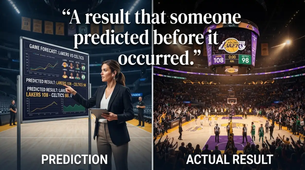 A result that someone predicted before it occurred.