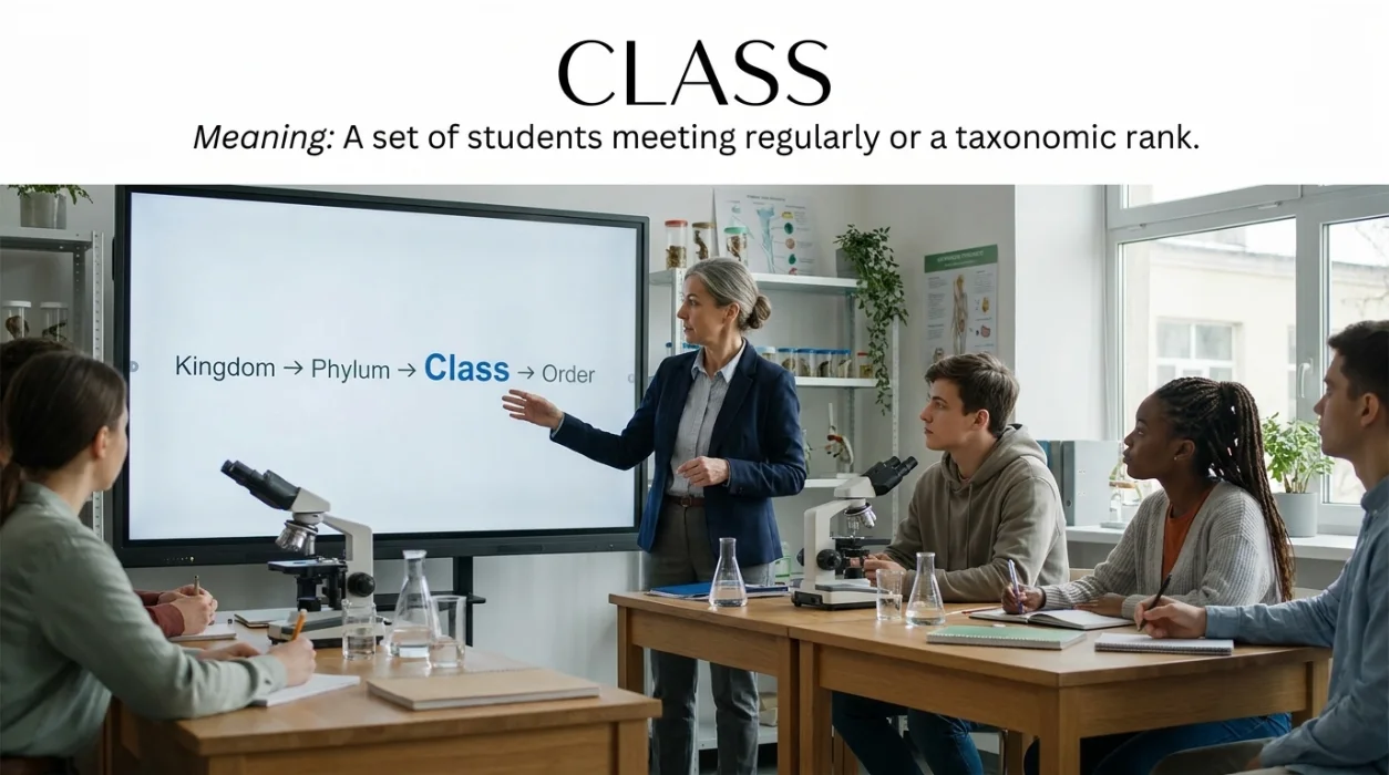 A set of students meeting regularly or a taxonomic rank.