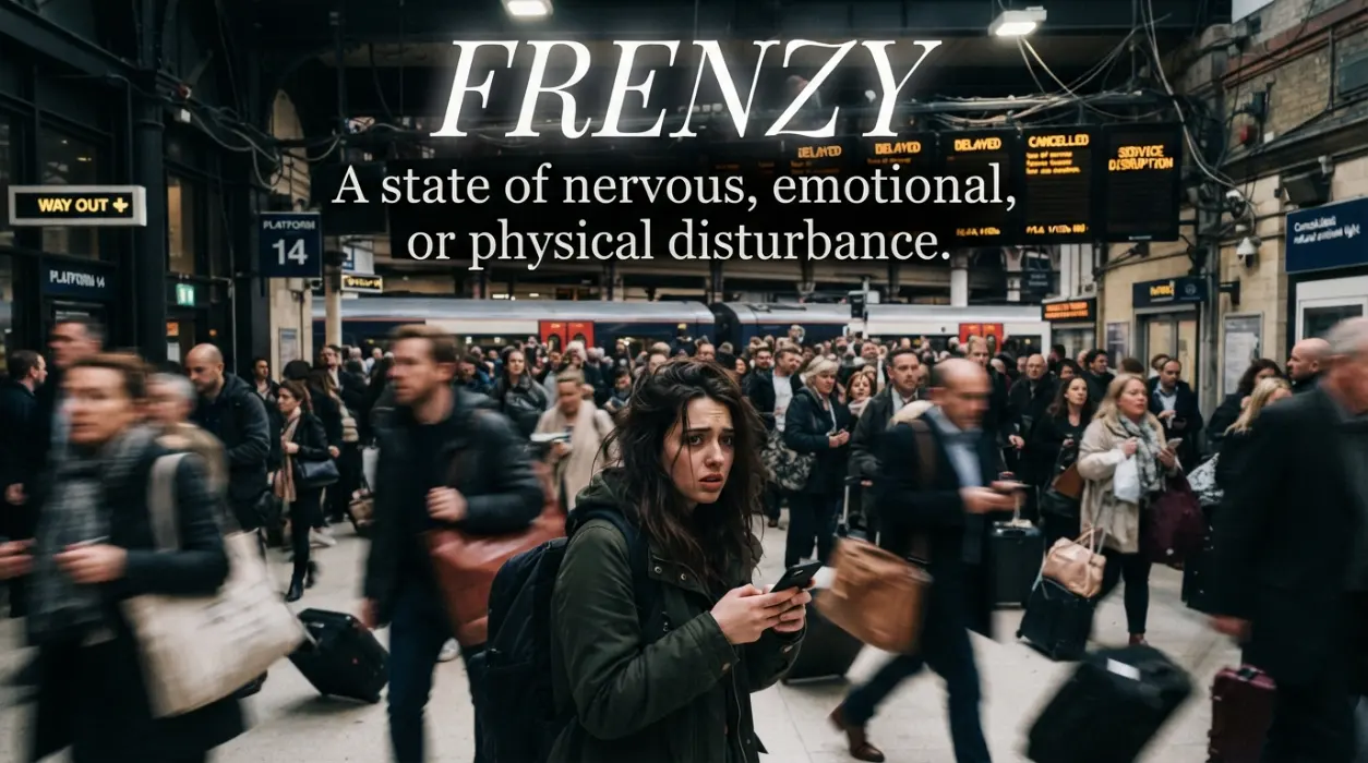 A state of nervous, emotional, or physical disturbance.