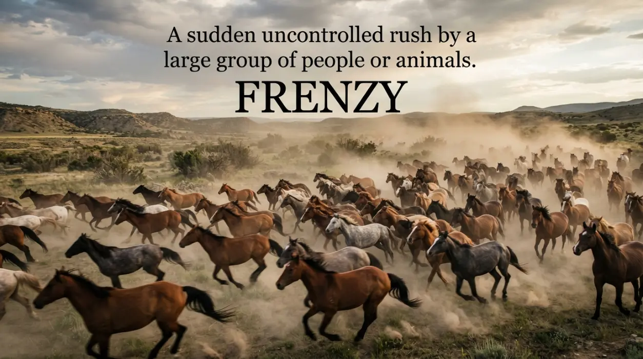 A sudden uncontrolled rush by a large group of people or animals.