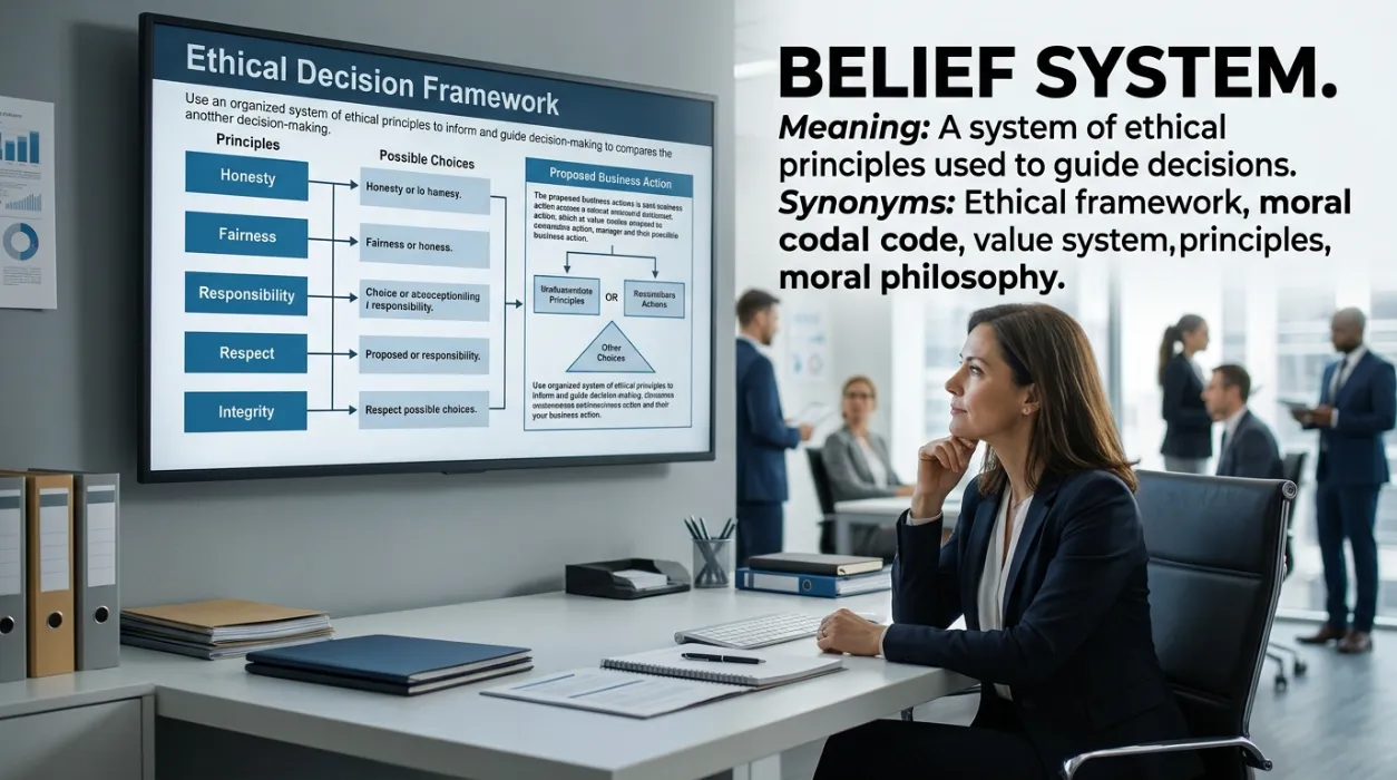  A system of ethical principles used to guide decisions.
