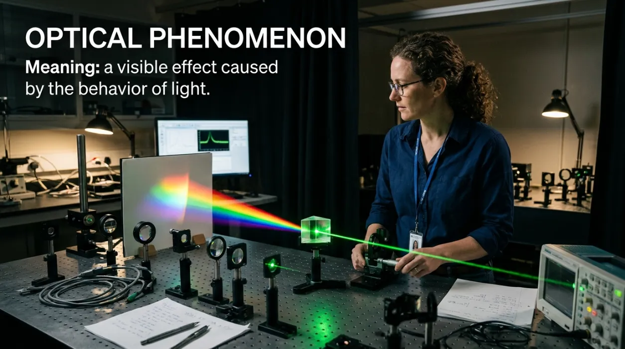 A visible effect caused by the behavior of light.
