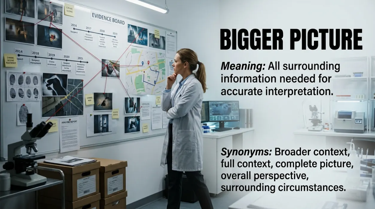 All surrounding information needed for accurate interpretation.