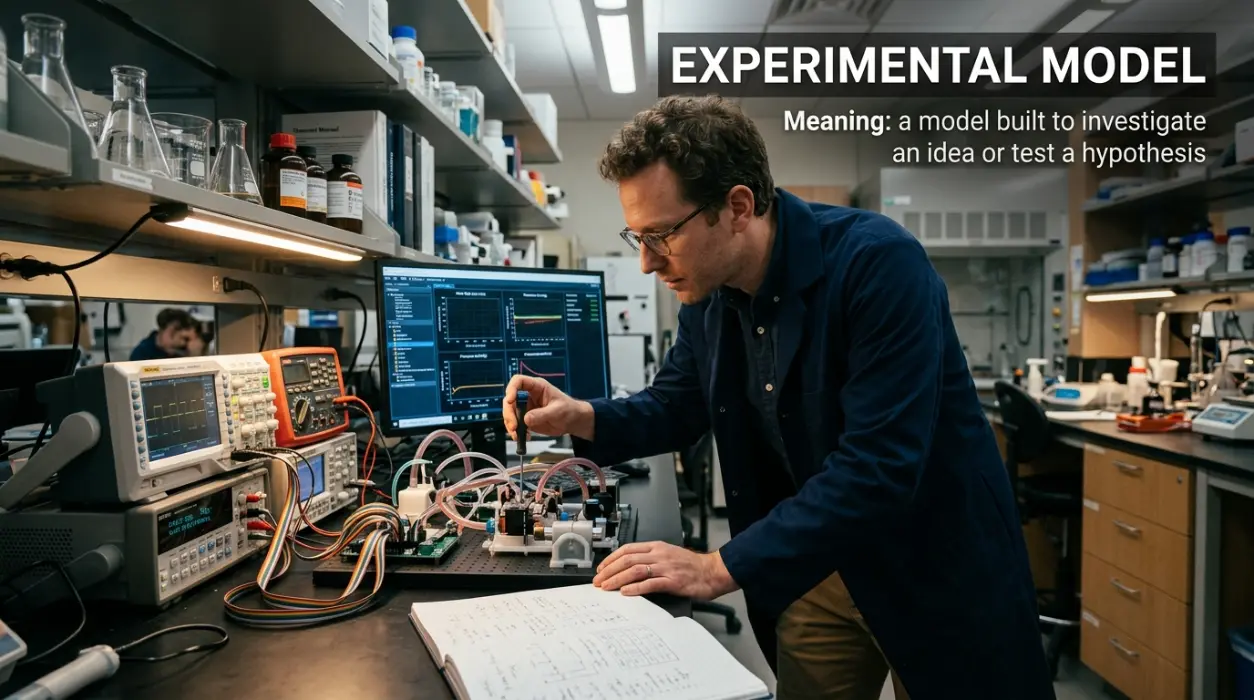 An experimental model is built to investigate an idea or test a hypothesis.