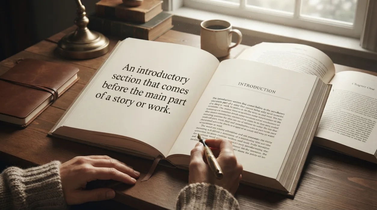An introductory section that comes before the main part of a story or work.