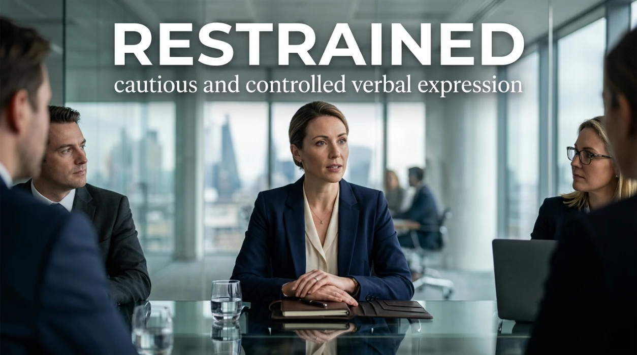 Cautious and restrained verbal expression.
