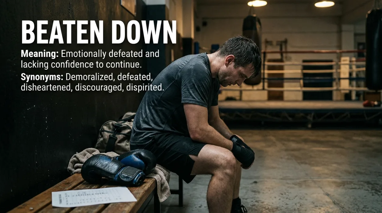 Emotionally defeated and lacking the confidence to continue.