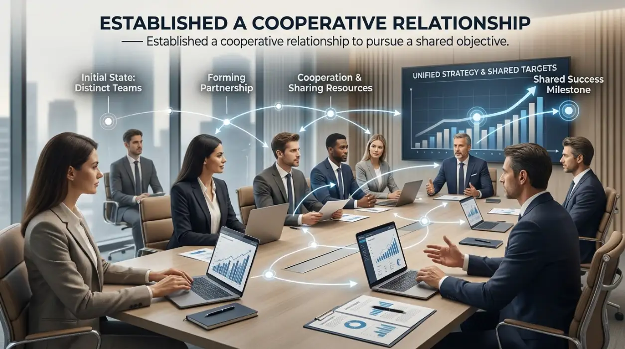 Established a cooperative relationship to pursue a shared objective.