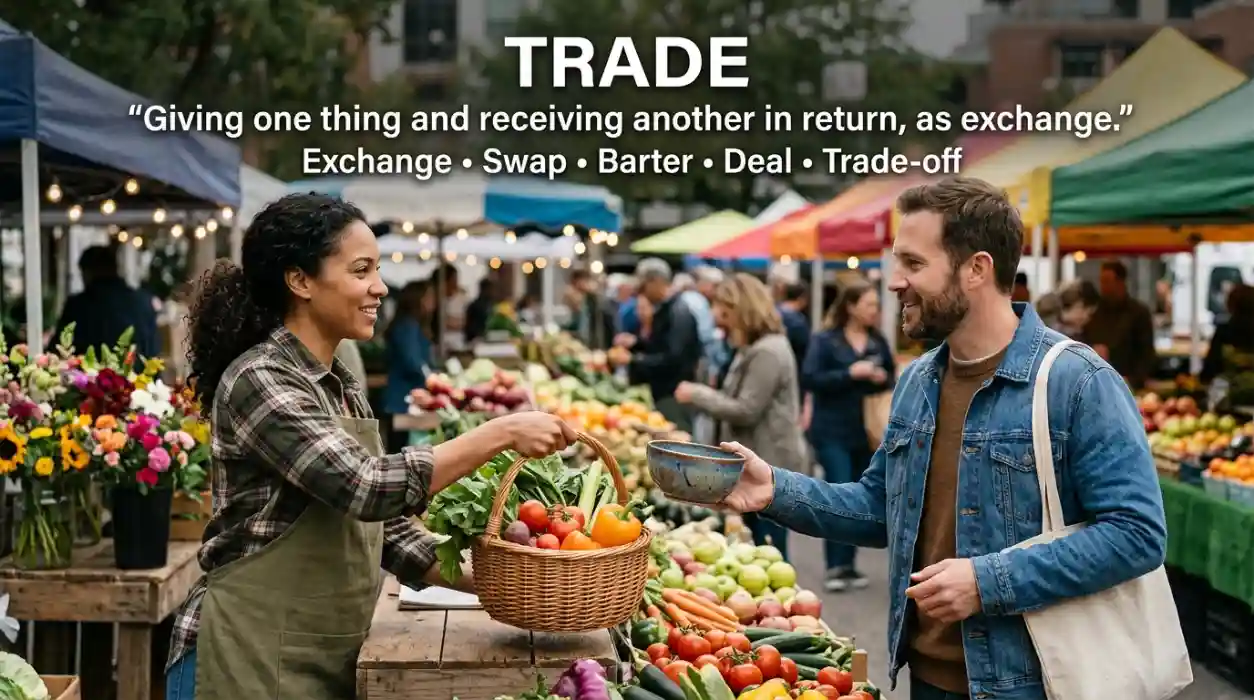 Exchange means giving one thing and receiving another in return