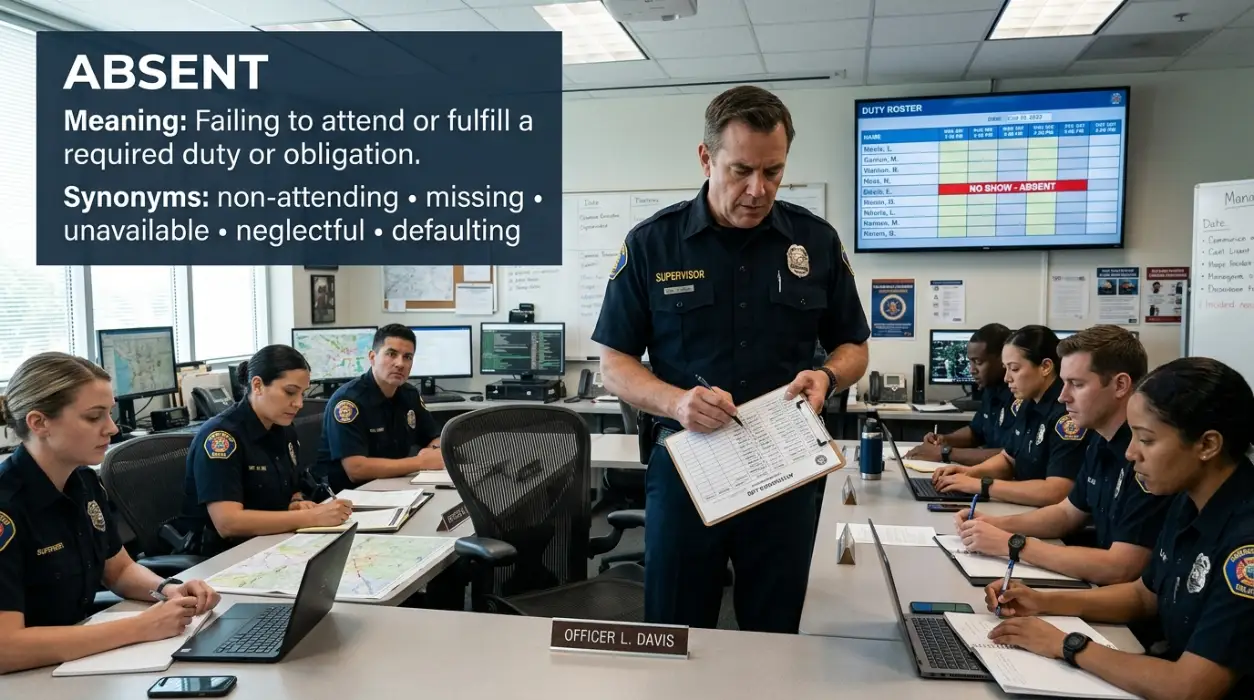 Failing to fulfill a duty, obligation, or required attendance.