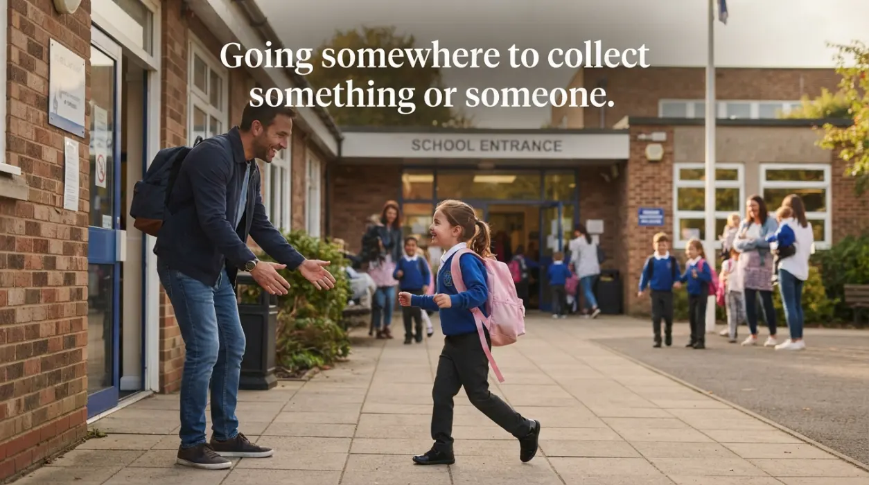 Going somewhere to collect something or someone.