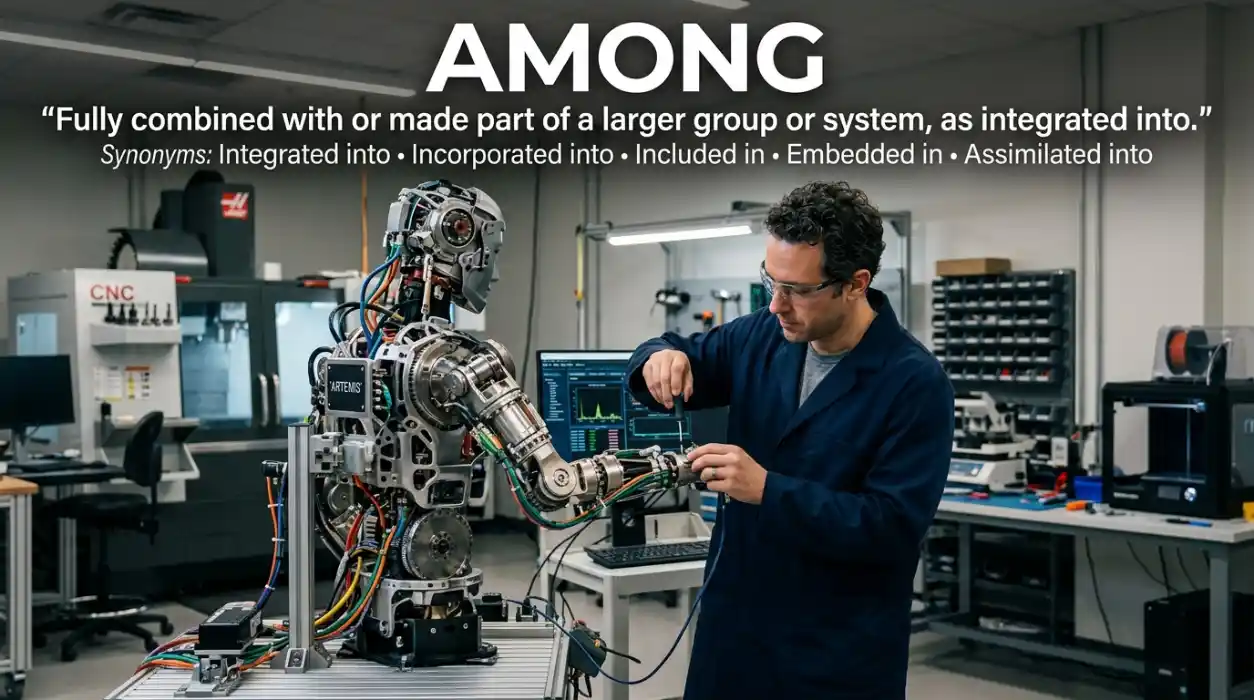 Integrated into means fully combined with or made part of a larger group or system