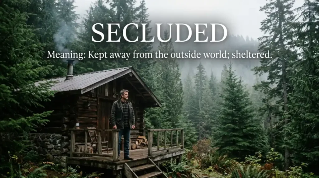 Kept away from the outside world; sheltered.
