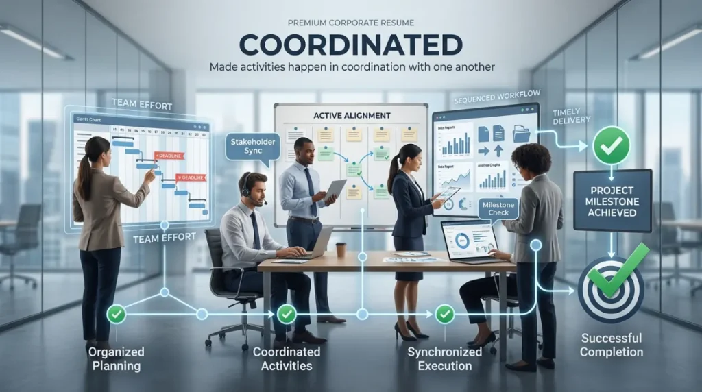 Made activities happen in coordination with one another.