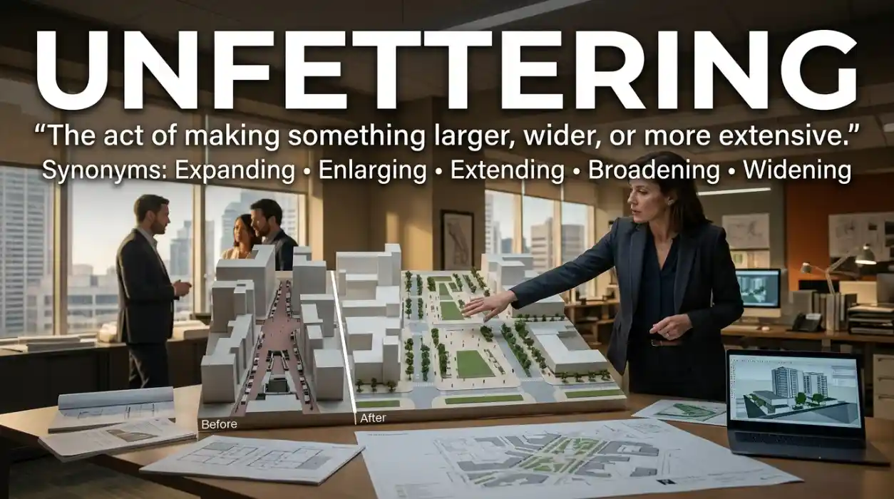 Making something larger, wider, or more extensive.
