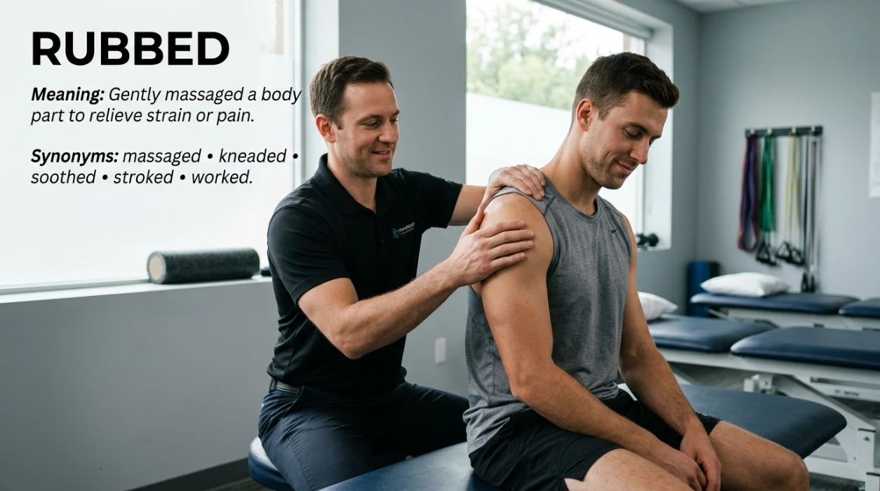 Manipulated body muscles gently with hands to relieve strain or pain.