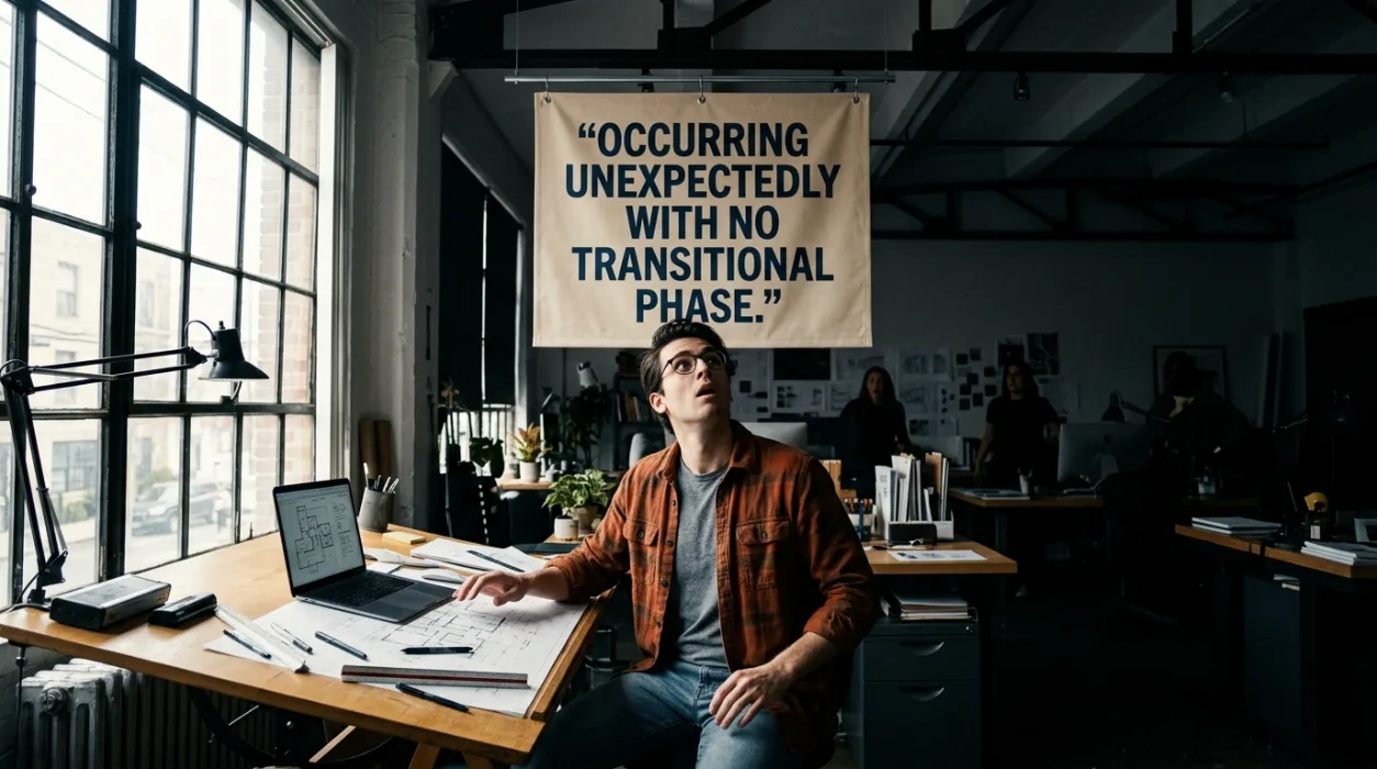 Occurring unexpectedly with no transitional phase.