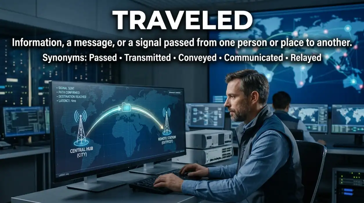Passed information, a message, or a signal from one person or place to another.