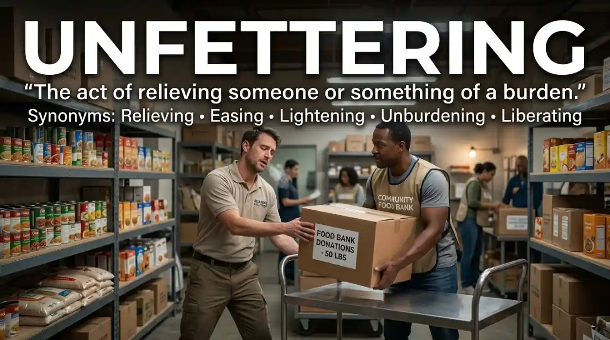 Relieving someone or something of a burden.