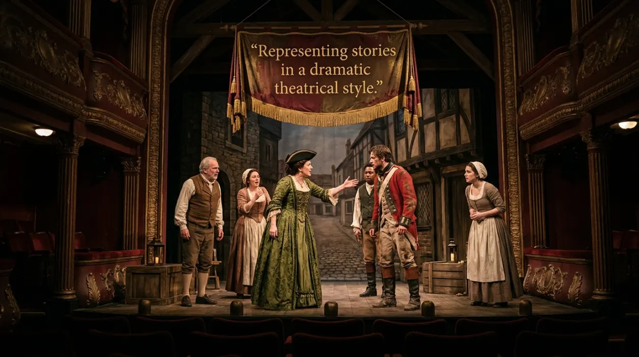 Representing stories in a dramatic theatrical style.
