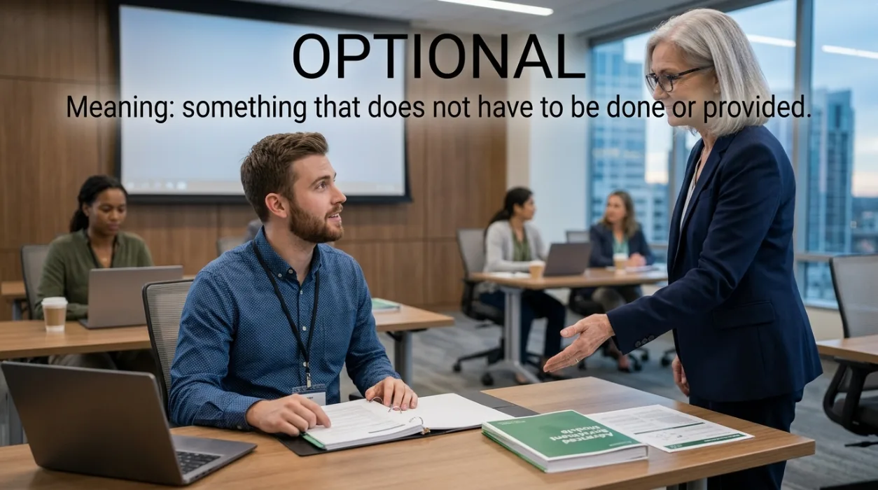 Something that does not have to be done or provided.