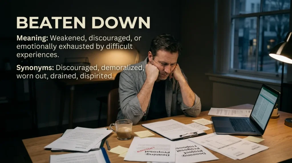 Synonyms for Beaten Down