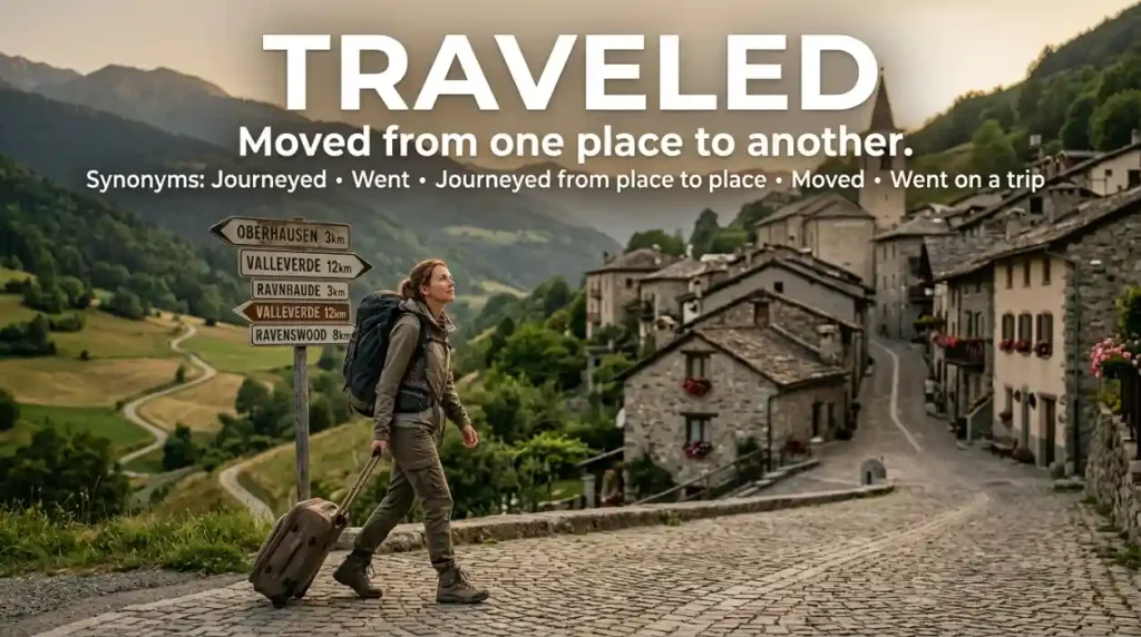 Synonym for Traveled