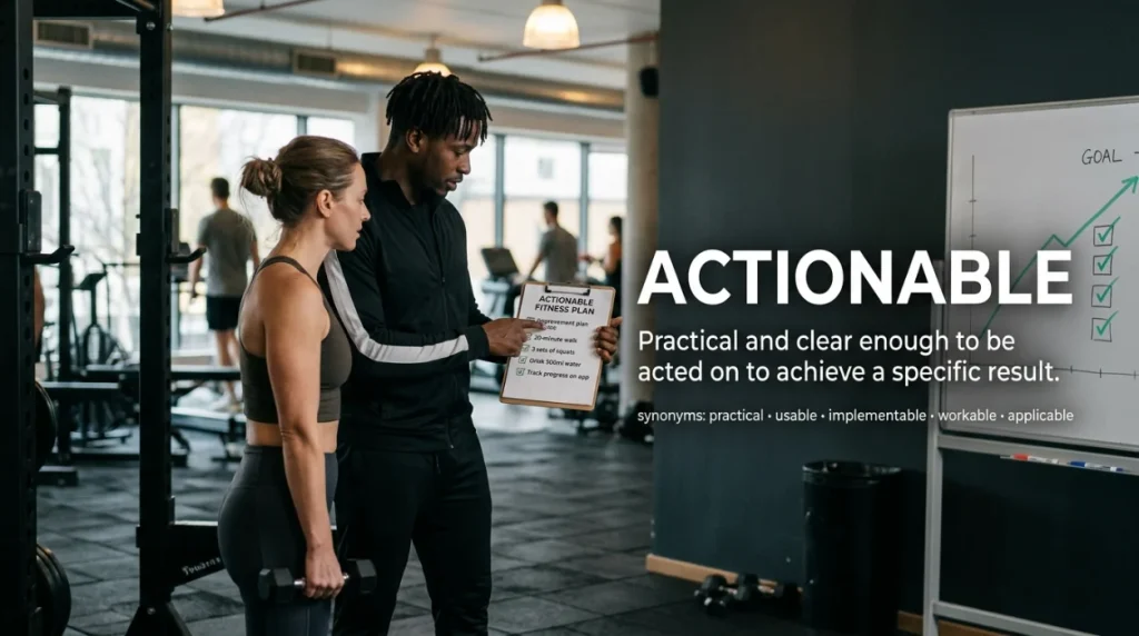 synonyms for actionable